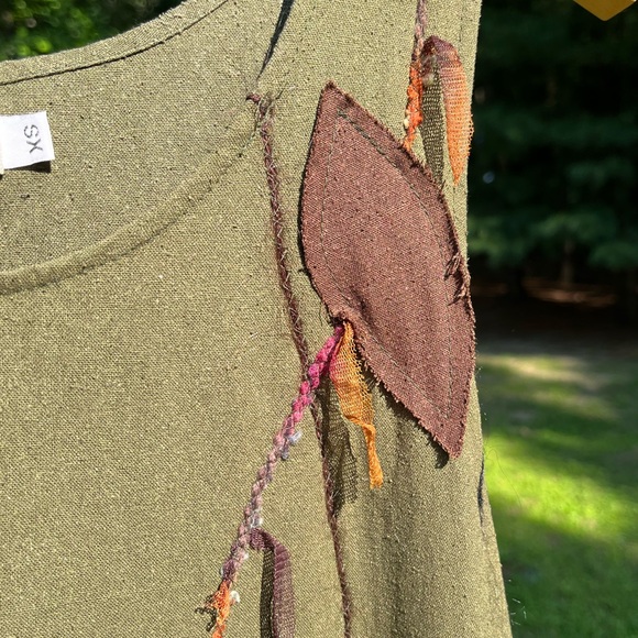 Y2K Raw Silk Fairy Core Dress Green - Picture 3 of 11